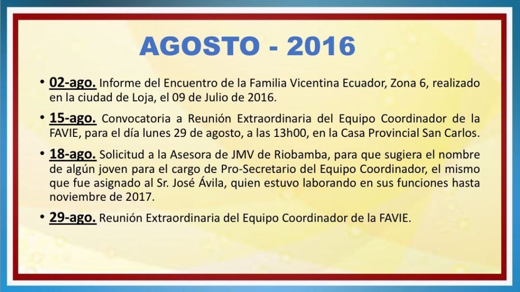 INFORME DE ACTIVIDADES FAVIE 2015 2018