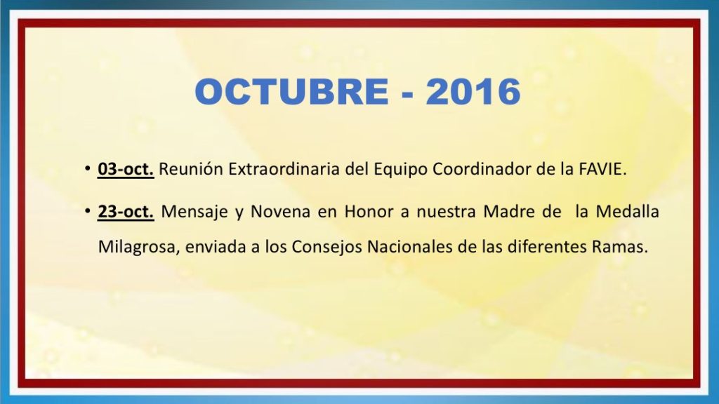 INFORME DE ACTIVIDADES FAVIE 2015 2018