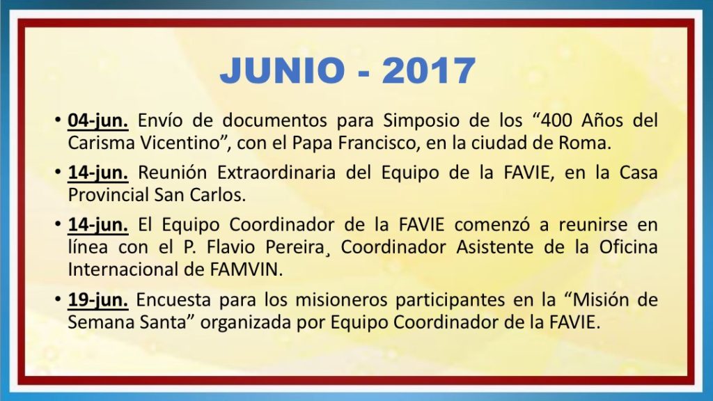 INFORME DE ACTIVIDADES FAVIE 2015 2018