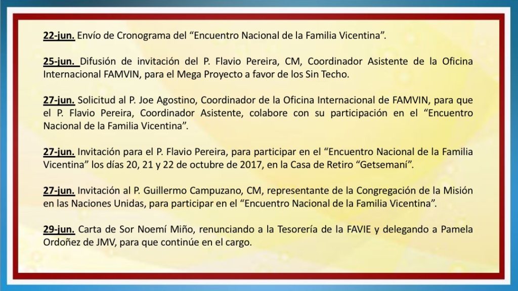 INFORME DE ACTIVIDADES FAVIE 2015 2018