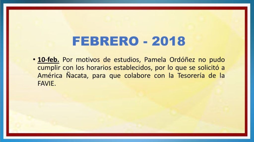 INFORME DE ACTIVIDADES FAVIE 2015 2018