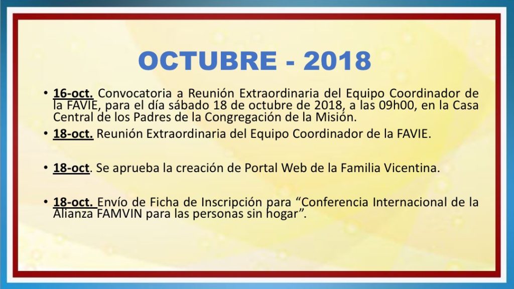 INFORME DE ACTIVIDADES FAVIE 2015 2018