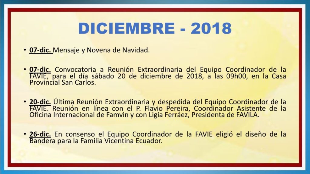 INFORME DE ACTIVIDADES FAVIE 2015 2018