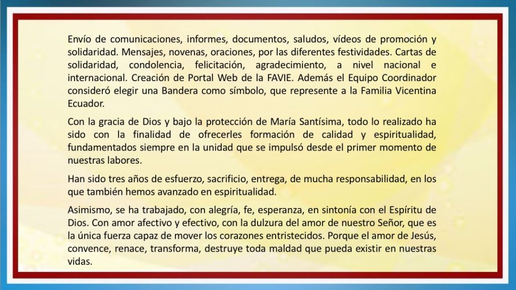 INFORME DE ACTIVIDADES FAVIE 2015 2018