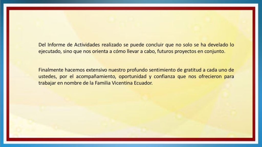 INFORME DE ACTIVIDADES FAVIE 2015 2018