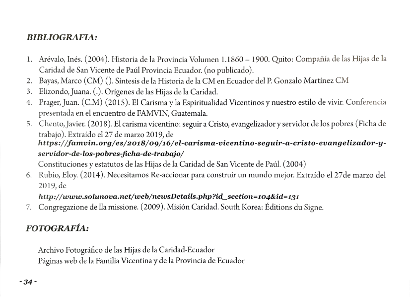 Llegada de las Hijas de Caridad y Congregación de la Misión a Ecuador