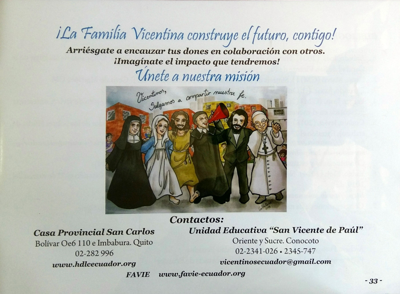 Llegada de las Hijas de Caridad y Congregación de la Misión a Ecuador
