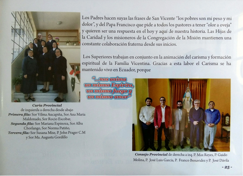 Llegada de las Hijas de Caridad y Congregación de la Misión a Ecuador