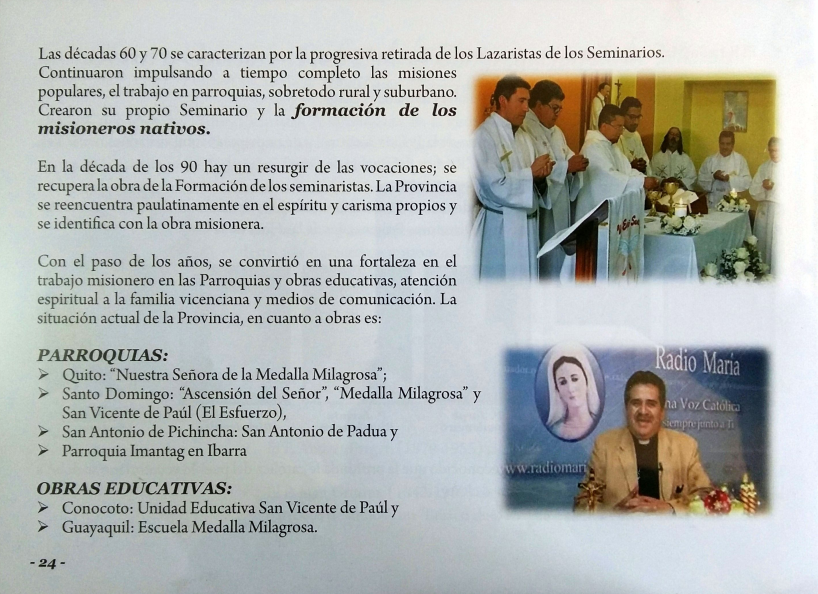 Llegada de las Hijas de Caridad y Congregación de la Misión a Ecuador