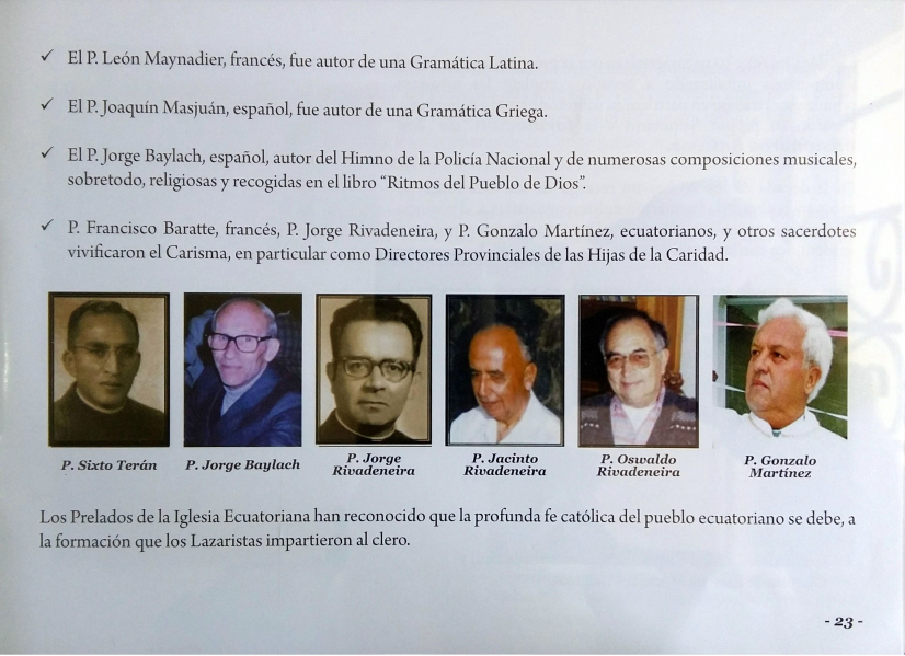 Llegada de las Hijas de Caridad y Congregación de la Misión a Ecuador