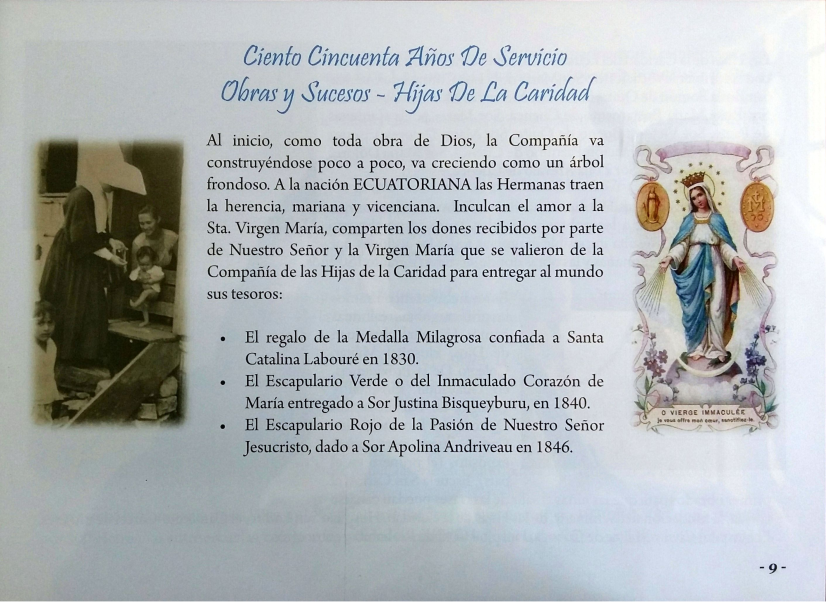 Llegada de las Hijas de Caridad y Congregación de la Misión a Ecuador