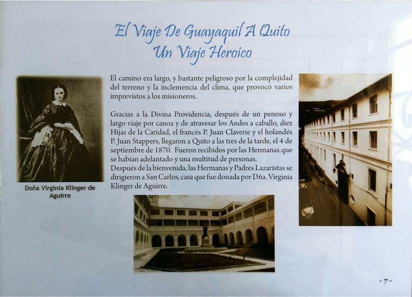 Llegada de las Hijas de Caridad y Congregación de la Misión a Ecuador